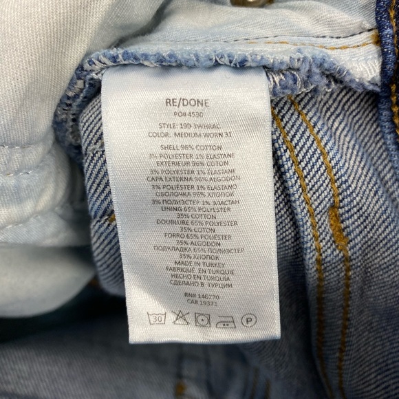 SOLD Re/Done 90s High Rise Ankle Crop in Worn Bright Blue - Picture 6 of 9